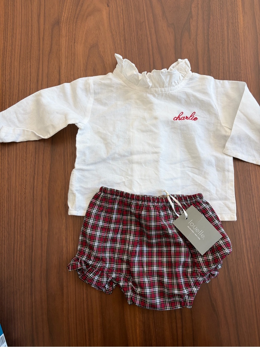 Louelle Monogrammed “Charlie” Baby Outfit